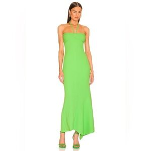 A.L.C. Sofia Ribbed Halter Dress in Agave Green
